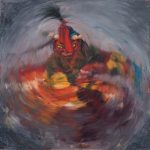 Cham - The Divine Dance: Tsiu Marpo — Guardian in the Whirl of Flames | One-of-a-Kind Original Painting | By Female Artist An Nianchu | Xizang,china Protector Deity Contemporary Art | Sole Edition Worldwide