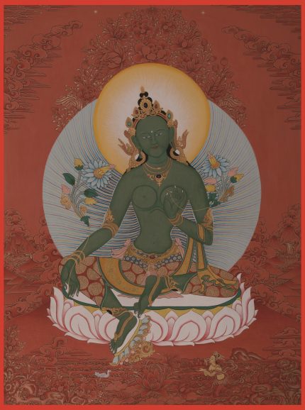 Green Tara Healing & Protection Red Thangka | Awaken Your Divine Feminine Power, Protect Yourself & Your Loved Ones With Tenderness & Strength